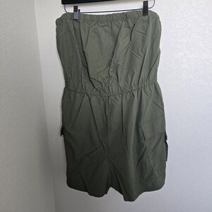 Olive Green Strapless Dress